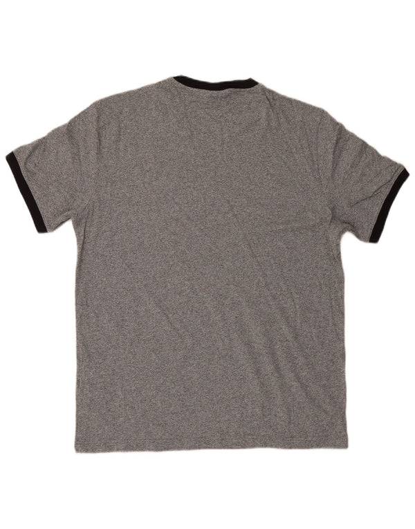 Camiseta masculina estampada Champion grande algodão manchado cinza