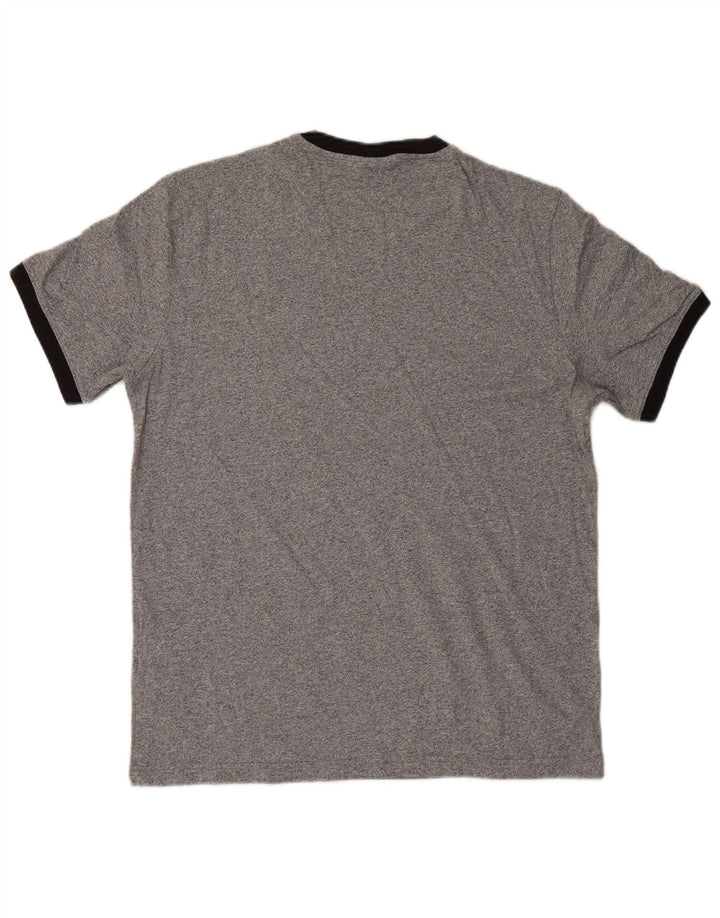 Camiseta masculina estampada Champion grande algodão manchado cinza