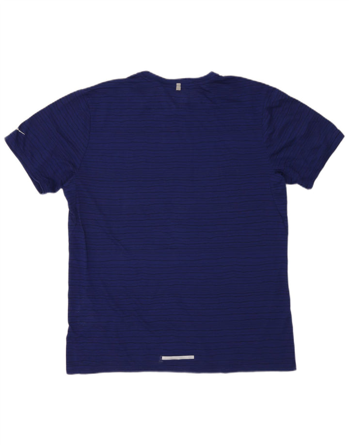 Camiseta masculina Nike Dri Fit Top XL azul marinho listrado poliéster
