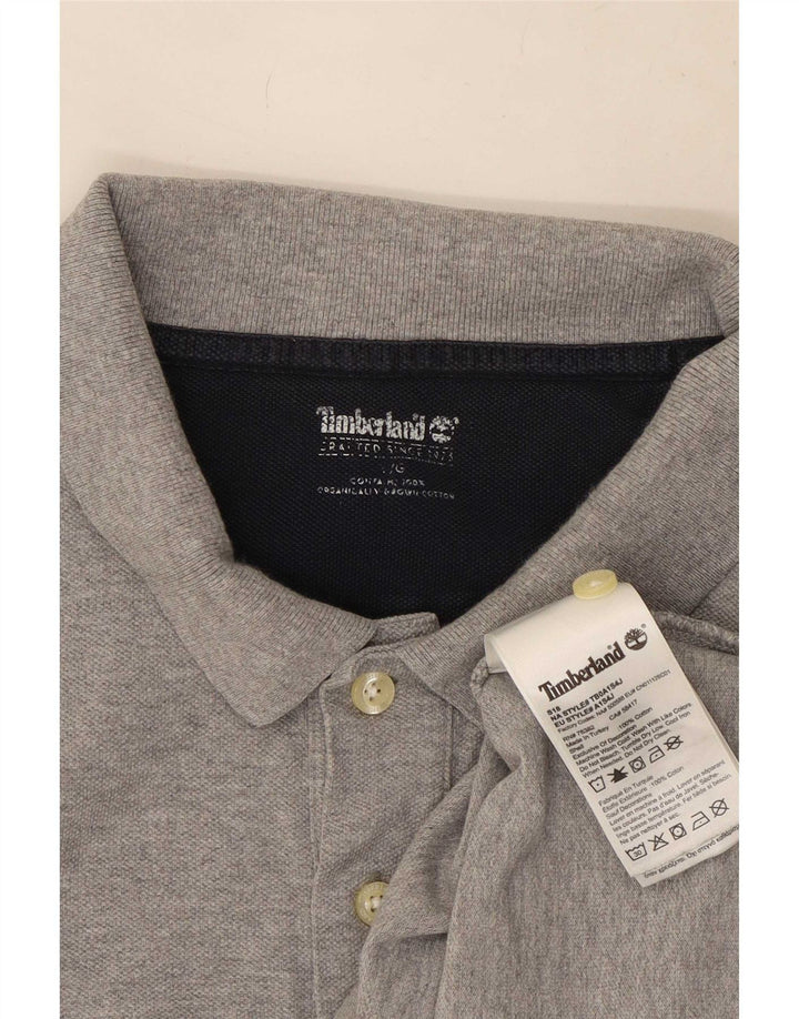 Camisa polo masculina Timberland grande algodão cinza