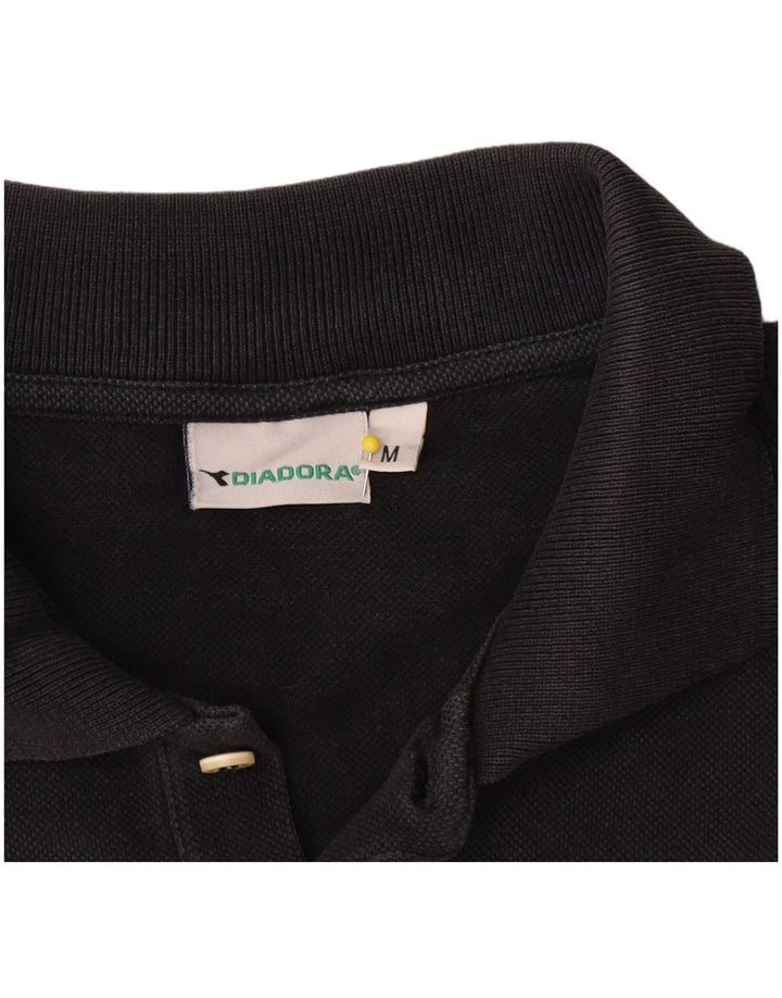 Camisa polo masculina Diadora médio algodão preto