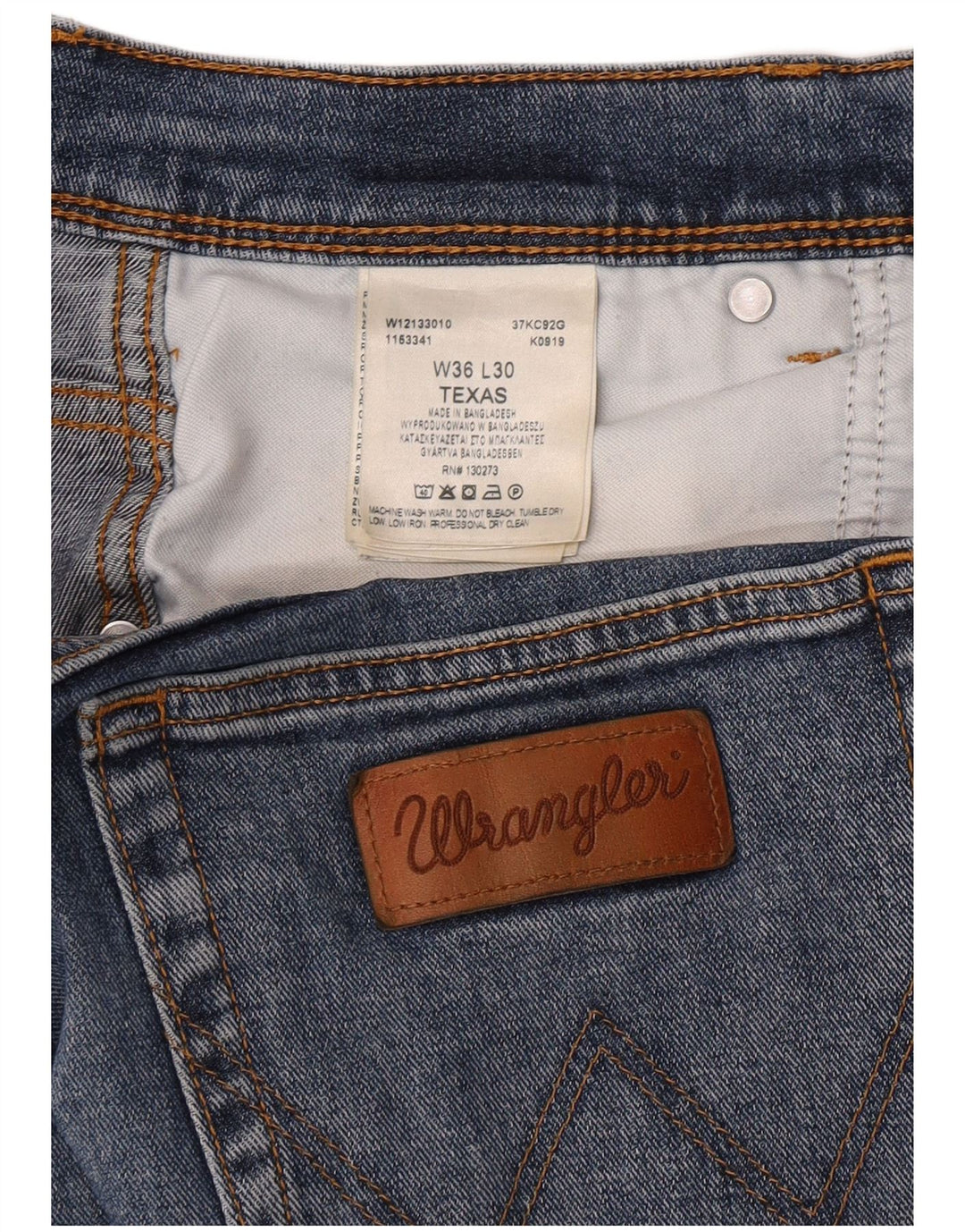 Wrangler Masculino Texas Straight Jeans W36 L30 Azul Algodão