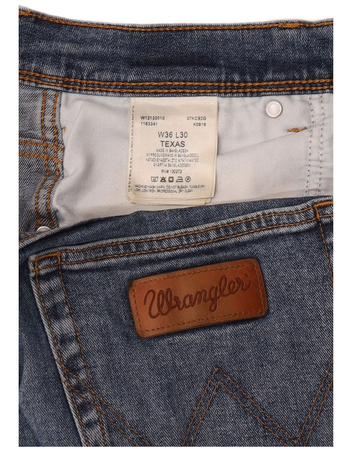 Wrangler Masculino Texas Straight Jeans W36 L30 Azul Algodão