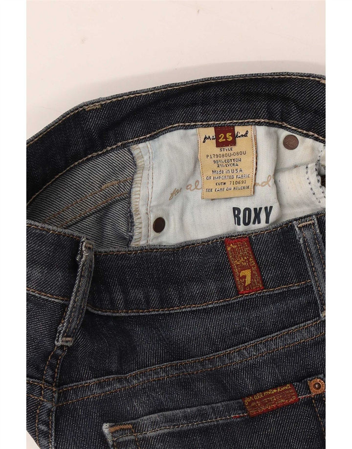 7 For All Mankind feminino Roxy Slim Bootcut Jeans W25 L32 Azul Marinho Algodão