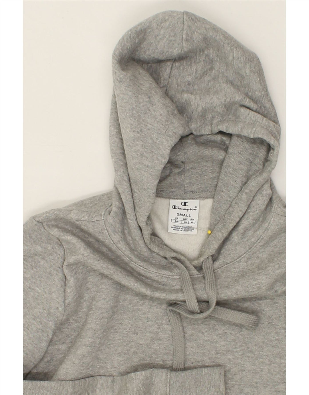 CHAMPION Womens Graphic Hoodie Jumper UK 10 Small Grey Cotton Vintage Champion and Second-Hand Champion from Messina Hembry 