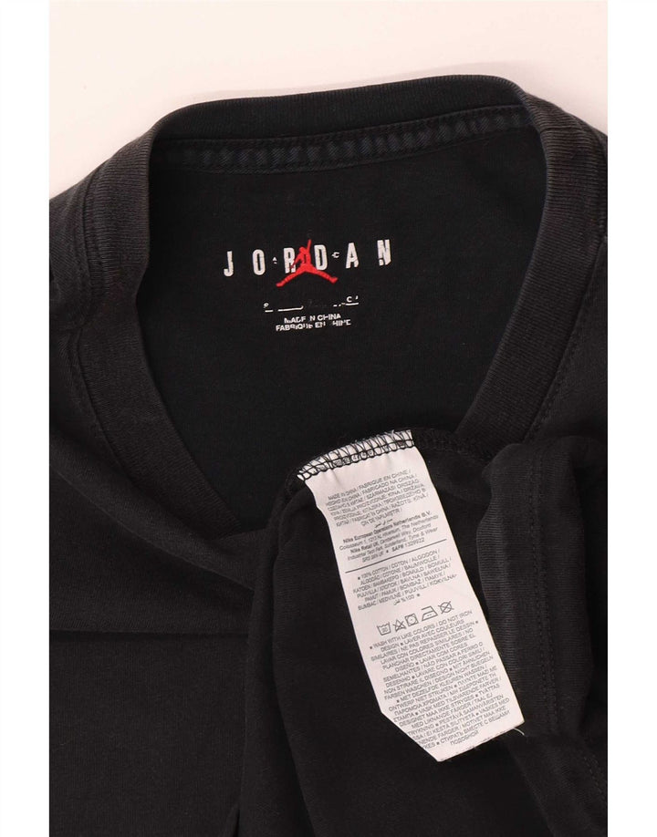 Jordan Camiseta masculina gráfica top pequeno algodão preto