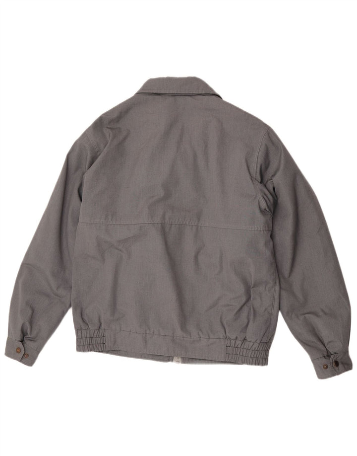Jaqueta corta-vento masculina vintage UK 38 cinza médio