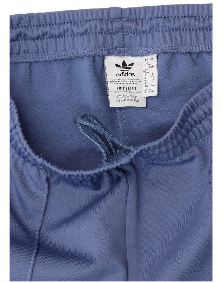 Calças de treino femininas ADIDAS UK 12 poliéster azul médio