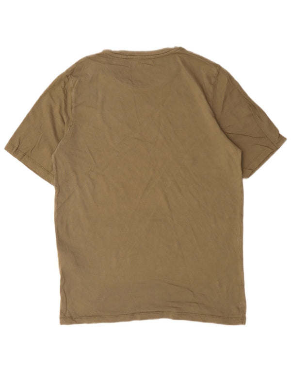 Camiseta gráfica masculina Jack & Jones Top médio de algodão cáqui