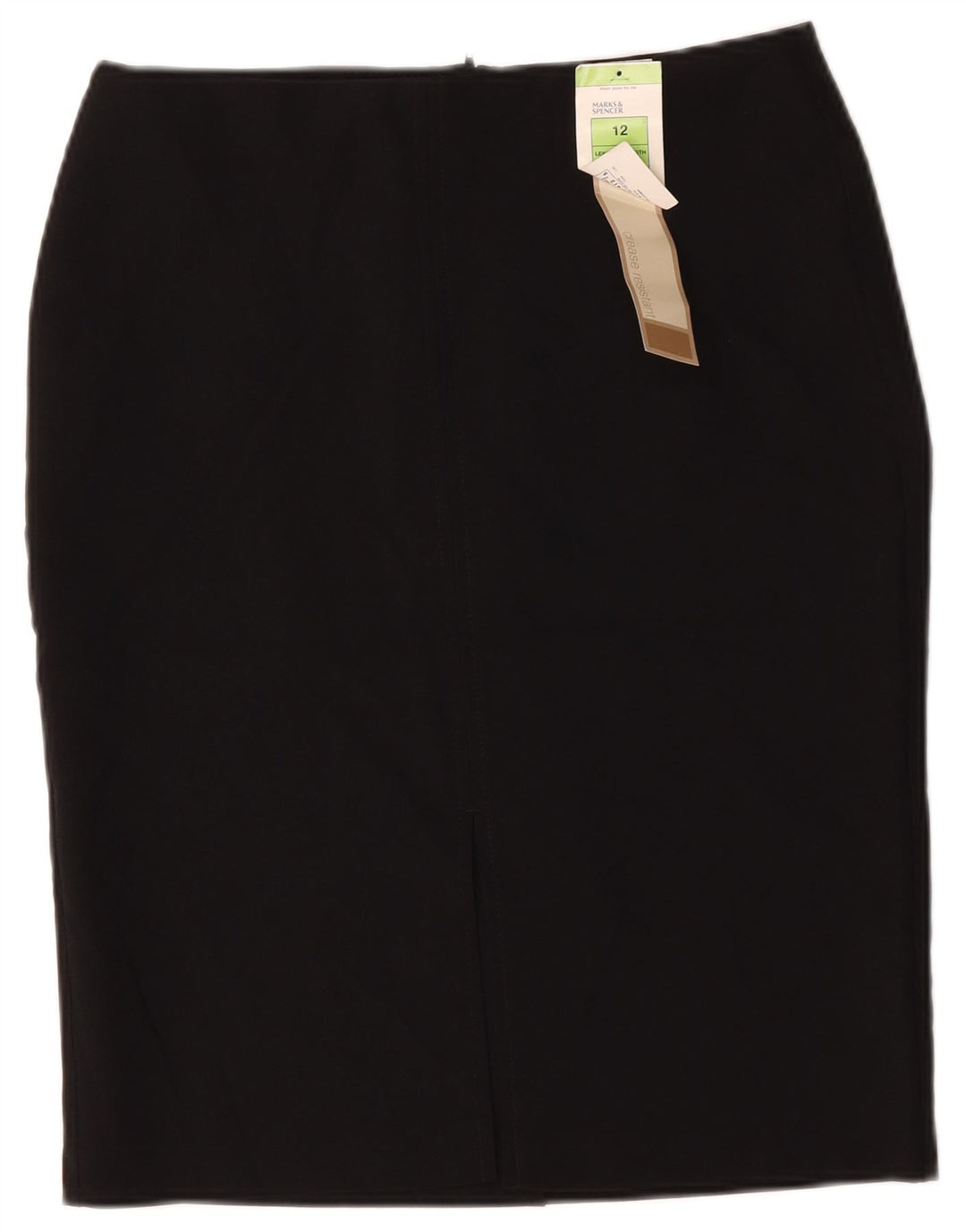 Saia lápis feminina Marks & Spencer UK 12 médio W34 poliéster preto