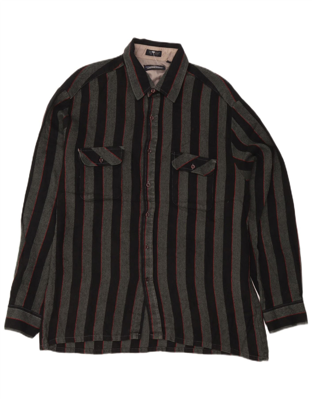 Camisa Overshirt Masculina Mochileiro Grande Acrílico Listrado Cinza