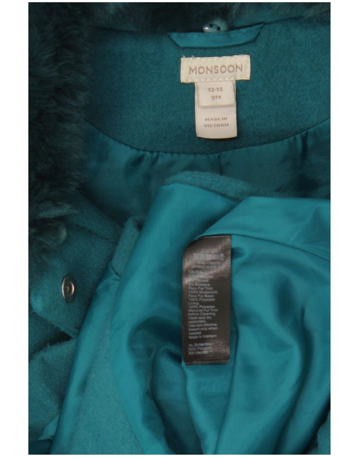 Sobretudo Monsoon para meninas 12-13 anos poliéster turquesa