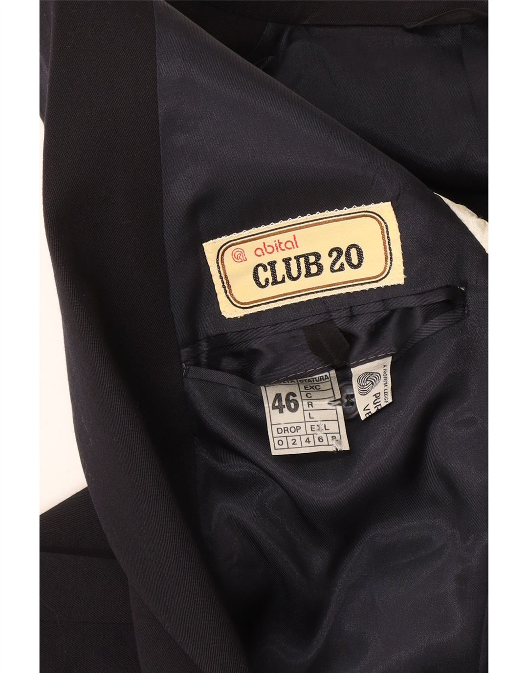 Jaqueta Blazer Masculina Abital com 2 Botões IT 46 Pequena Lã Azul Marinho