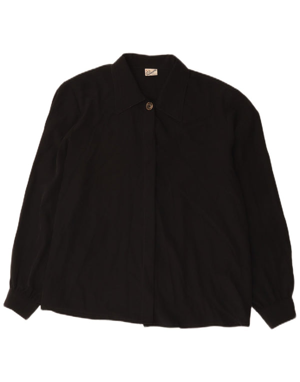 Blusa feminina Primavera Firenze UK 18 XL poliéster preto