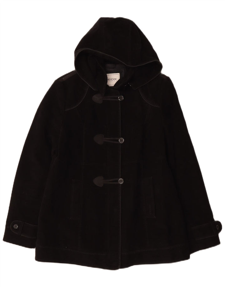 Casaco feminino GEOX Respira Duffle UK 12 algodão preto médio