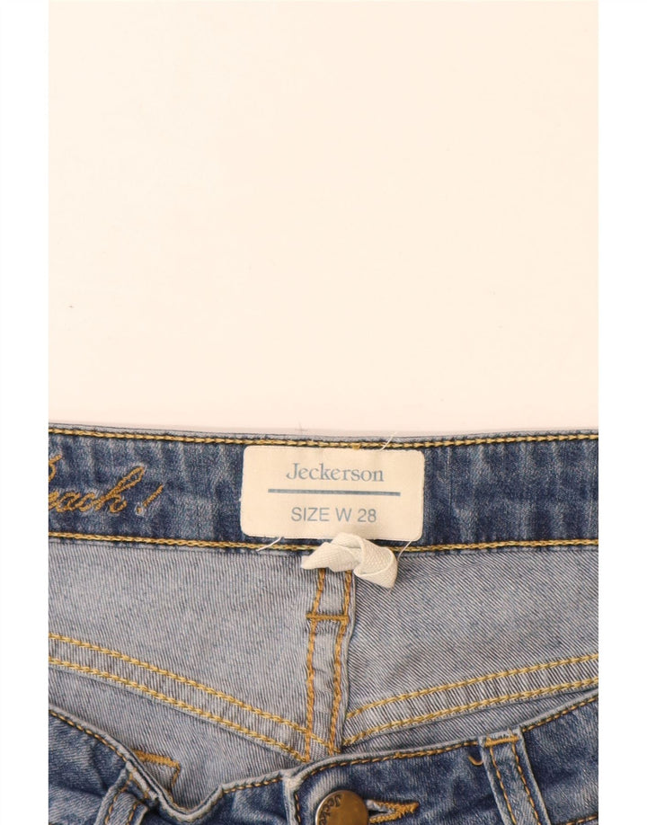 Jeckerson feminino praia capri jeans W28 L19 algodão azul