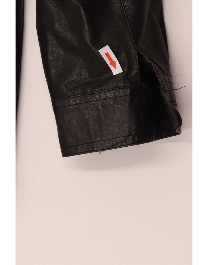 Jaqueta de couro masculina vintage UK 38 média preta