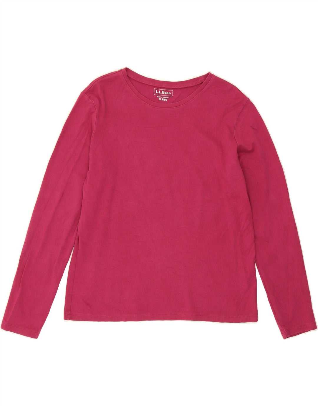 L.L.BEAN Womens Top Long Sleeve UK 14 Medium Pink Cotton Vintage L.L.Bean and Second-Hand L.L.Bean from Messina Hembry 