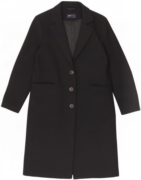 Sobretudo feminino Marks & Spencer UK 14 grande poliéster preto