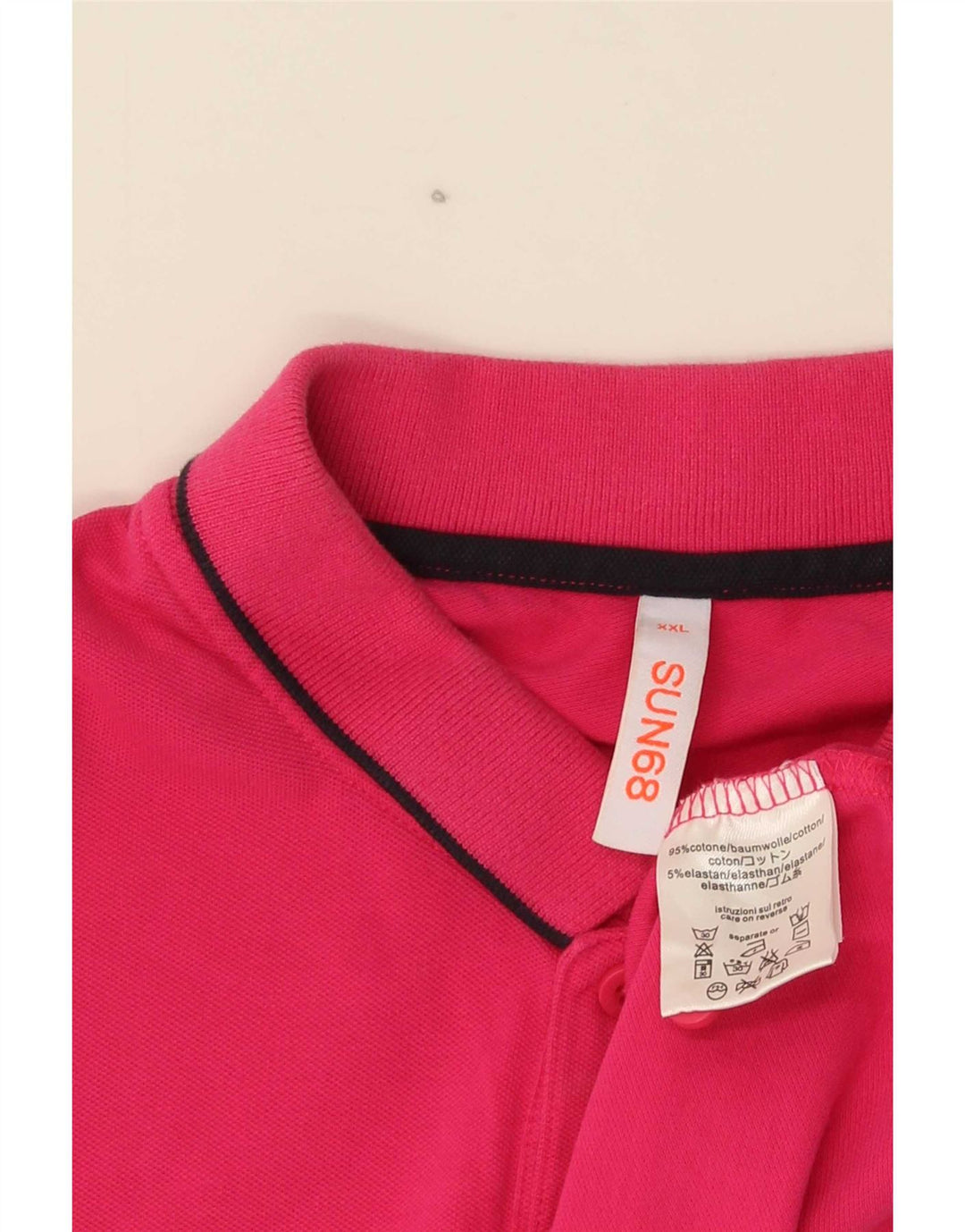 Camisa polo masculina Sun68 2XL algodão rosa