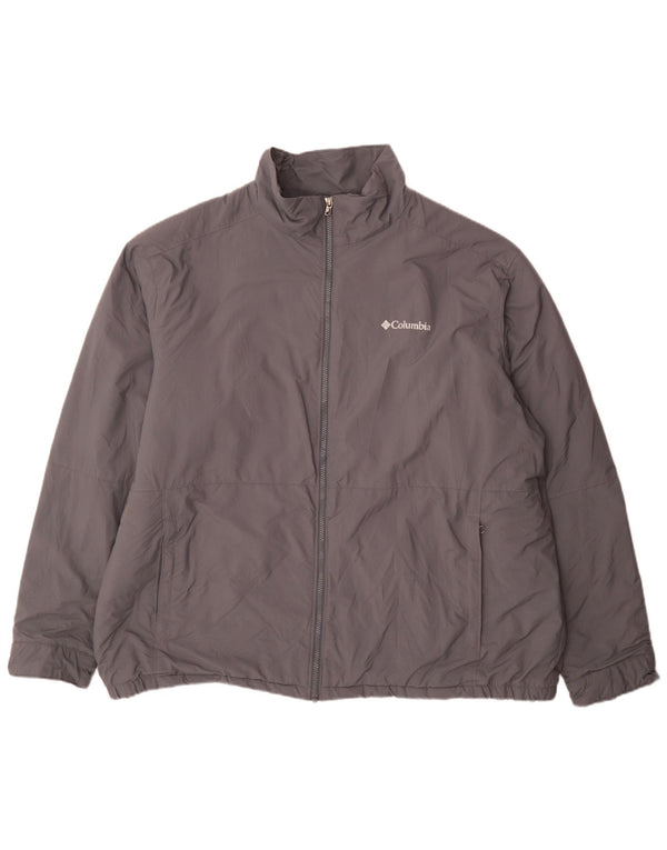 Jaqueta corta-vento masculina Columbia UK 44 2XL cinza nylon