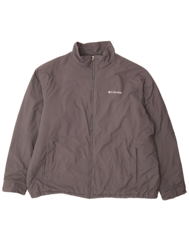 Jaqueta corta-vento masculina Columbia UK 44 2XL cinza nylon
