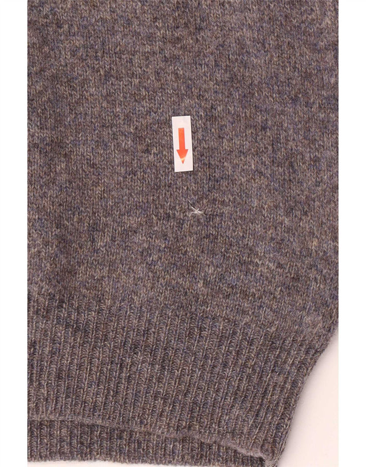 Suéter masculino Iceberg com gola redonda, lã virgem cinza médio