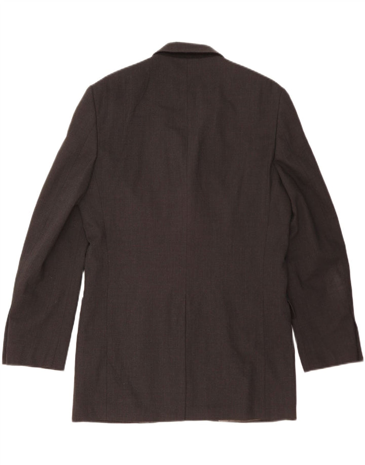 Jaqueta blazer masculina de 3 botões Marks & Spencer Reino Unido 38 poliéster preto médio