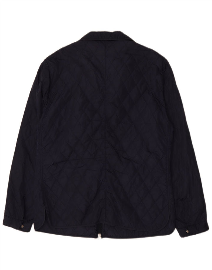 Jaqueta acolchoada masculina Luigi Borrelli Napoli UK 38 azul marinho médio