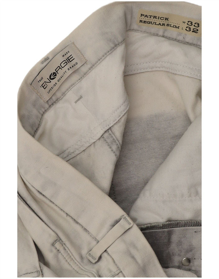 ENERGIE Masculino Patrick Regular Slim Jeans W33 L32 Cinza