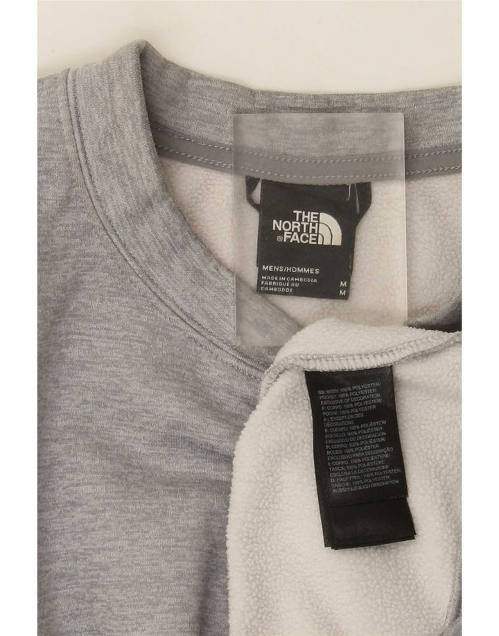 Moletom masculino The North Face, moletom cinza médio manchado de poliéster