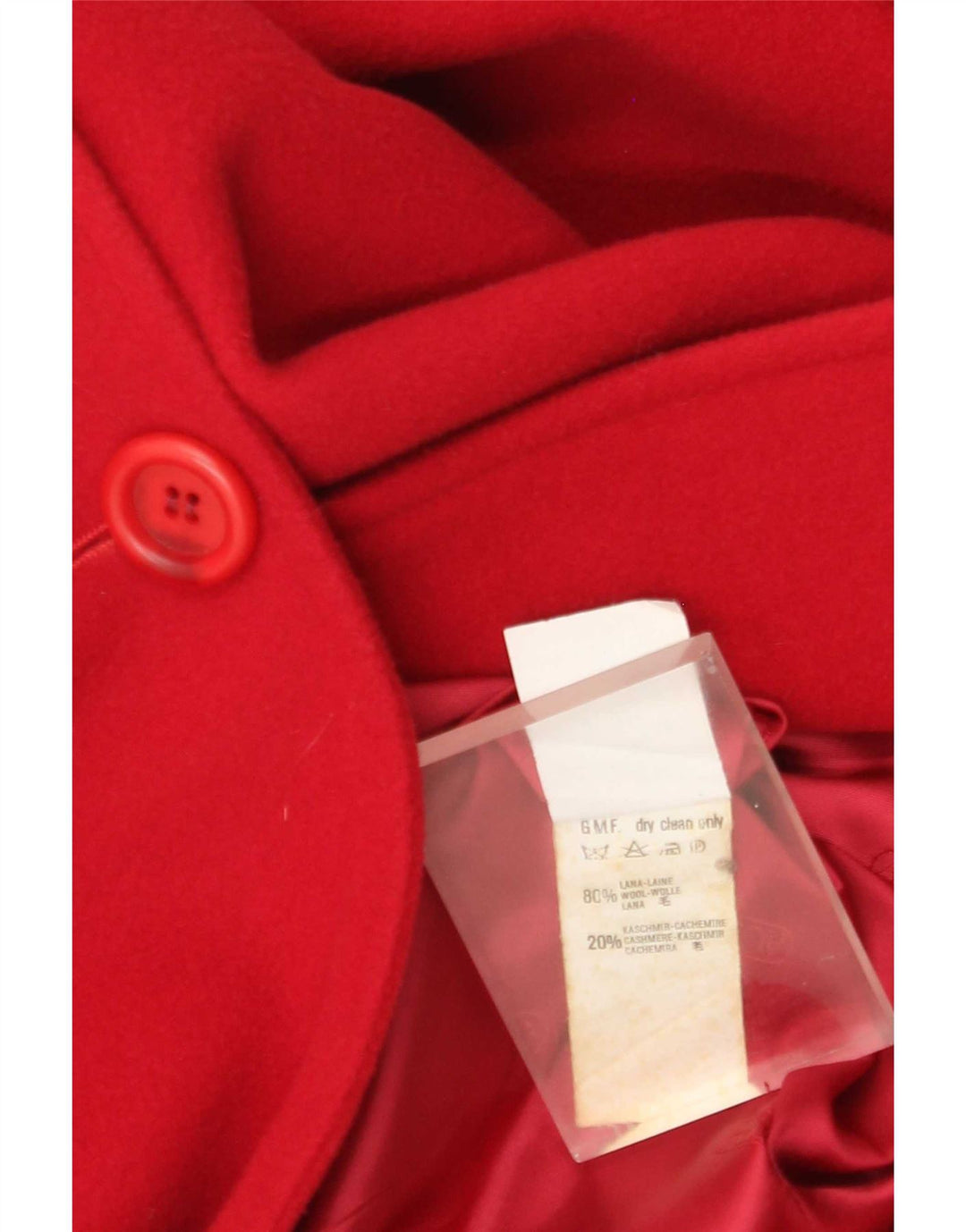 Casaco feminino Marzotto com peito duplo Reino Unido 12 lã vermelha média