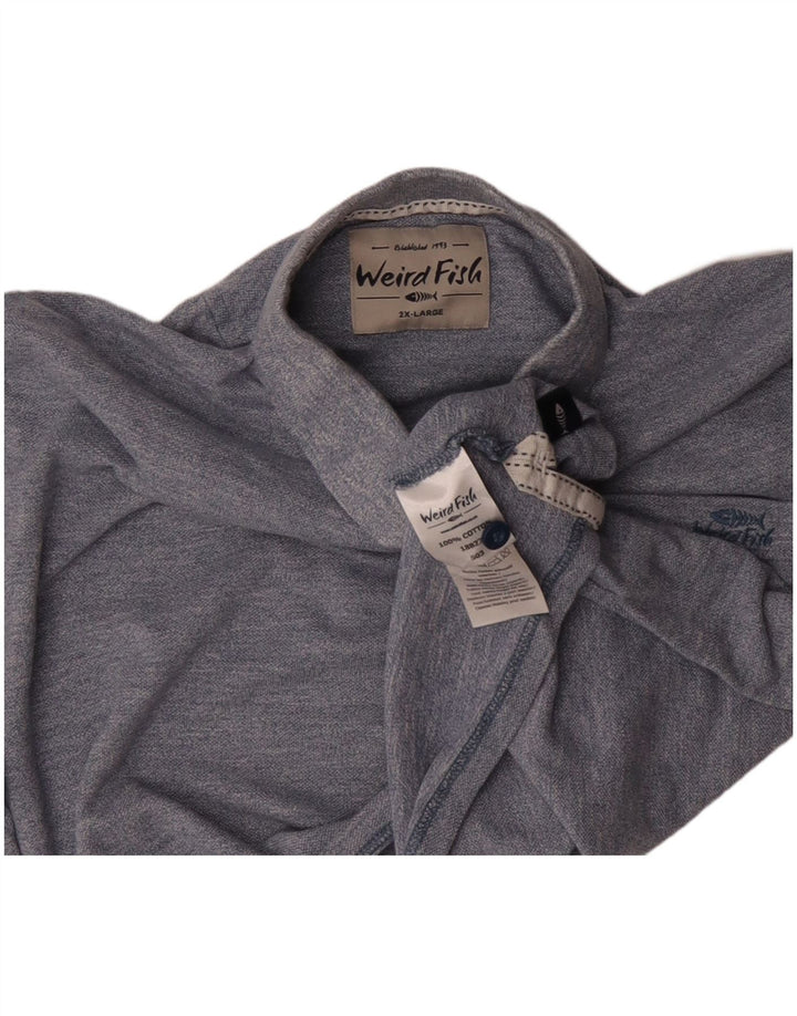 Camisa polo masculina WEIRD FISH 2XL algodão azul