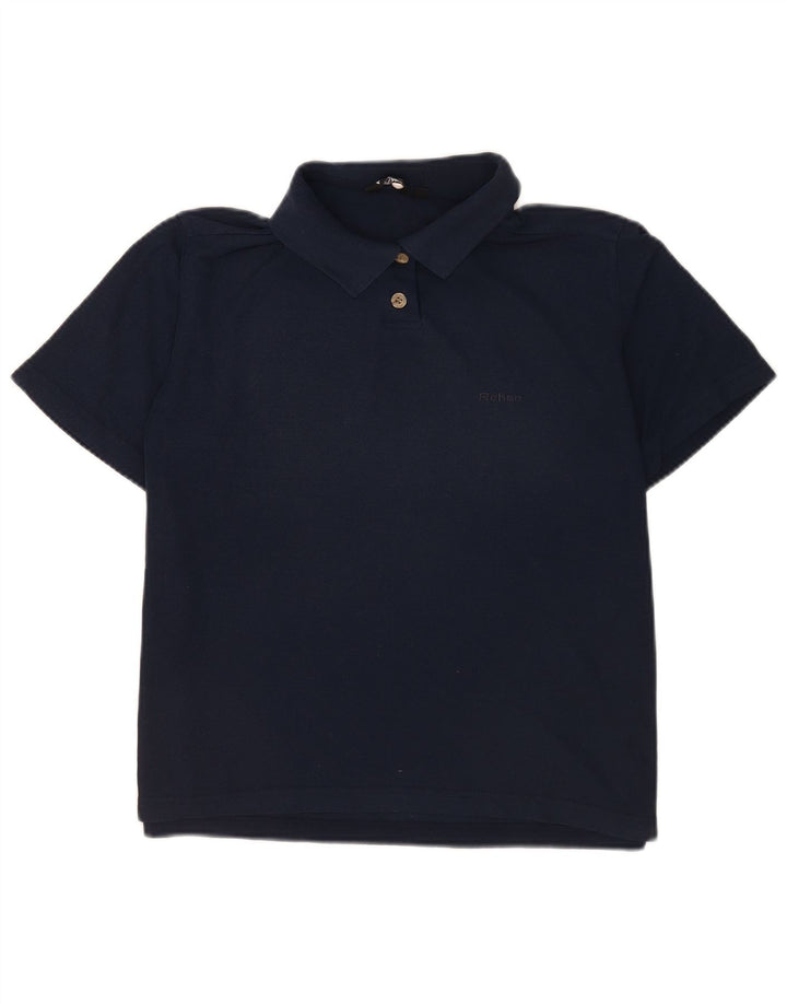 Camisa polo feminina Rohan UK 12 azul marinho médio