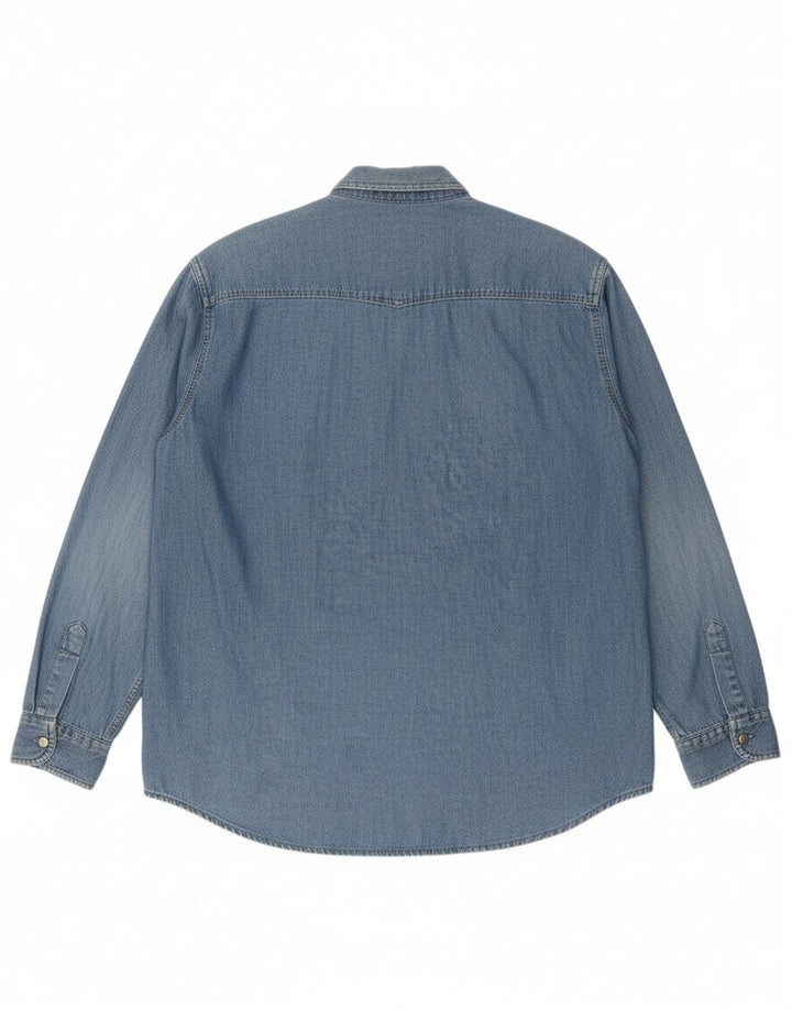 Camisa jeans masculina KANTAROS 2XL algodão azul