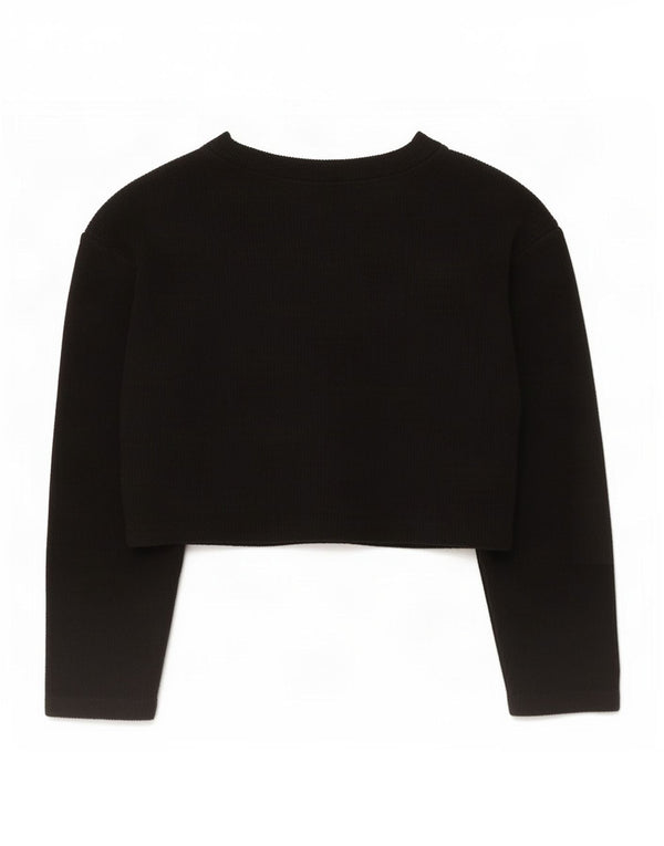 Zara Suéter Cardigan Crop Feminino Reino Unido 10 Pequeno Preto