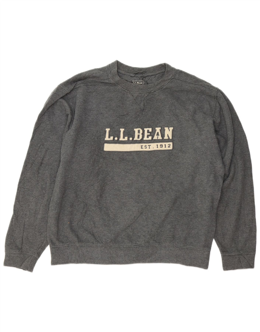 L.L.BEAN moletom gráfico masculino jumper médio algodão cinza