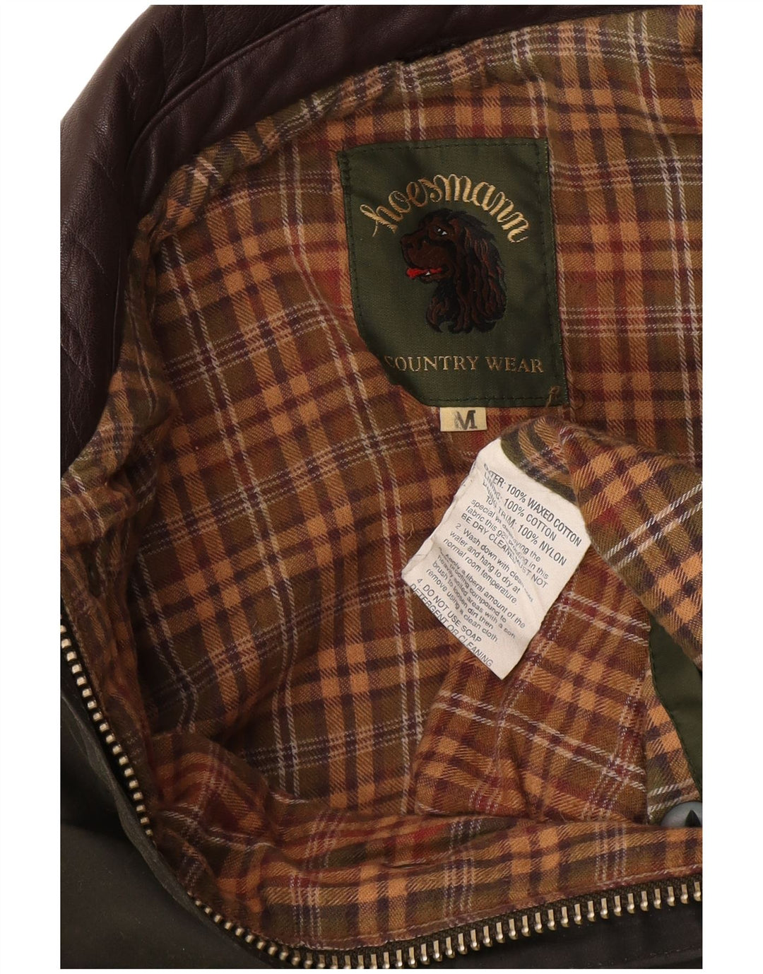 Jaqueta masculina vintage de algodão encerado Reino Unido 38 algodão colorblock verde médio