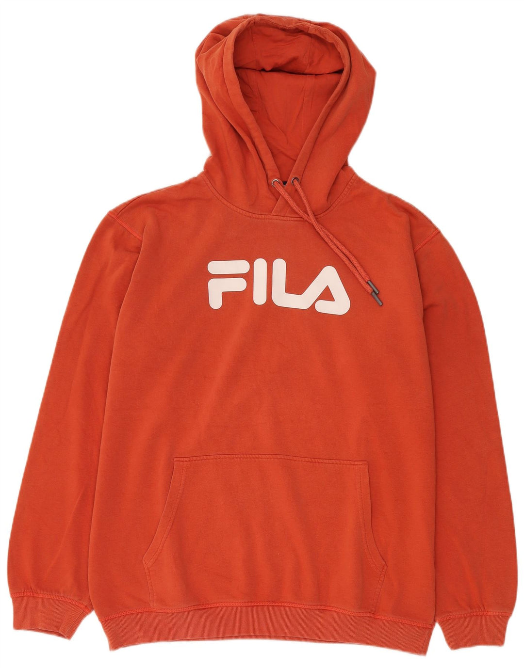FILA Mens Graphic Hoodie Jumper XL Laranja Algodão