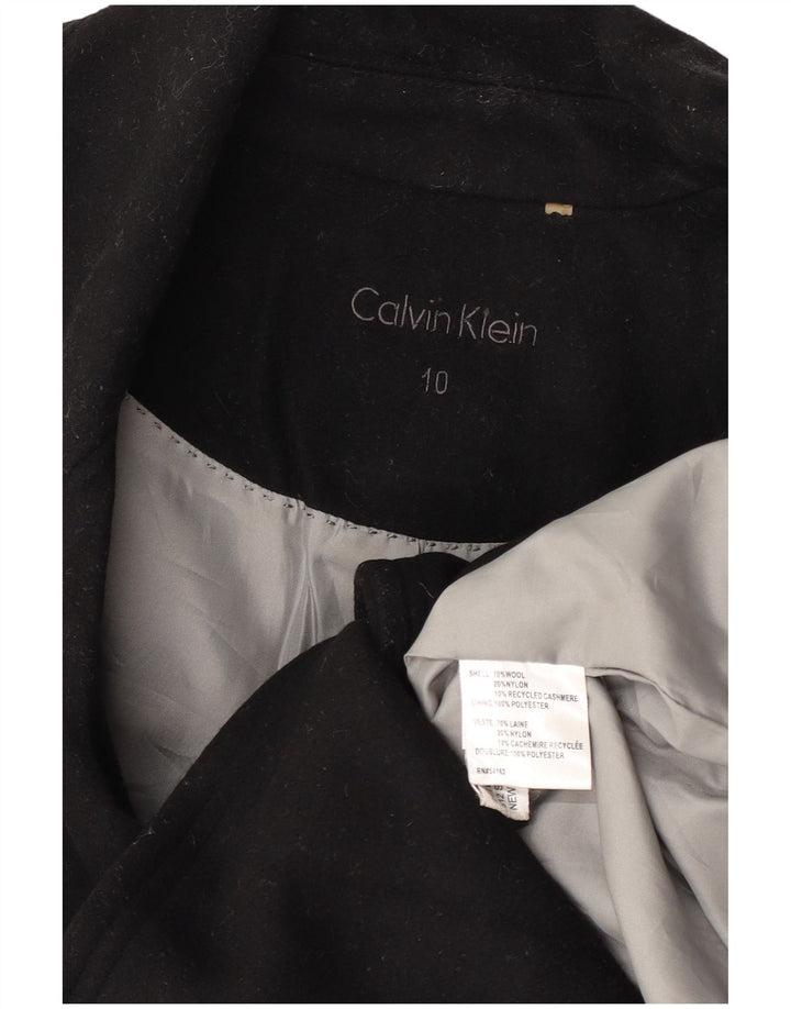 Casaco feminino Calvin Klein Pea US 10 grande lã preta
