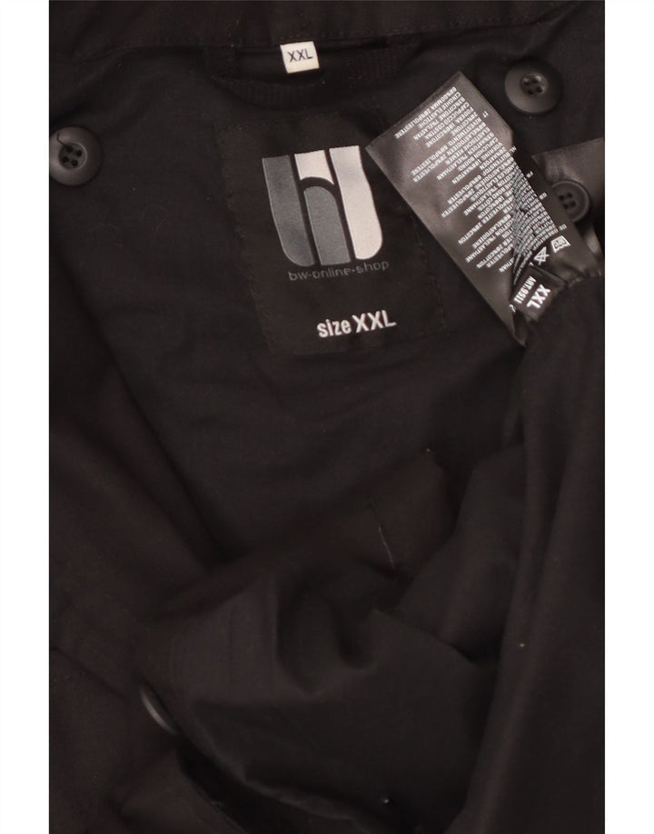 Jaqueta utilitária masculina vintage UK 44 2XL poliéster preto