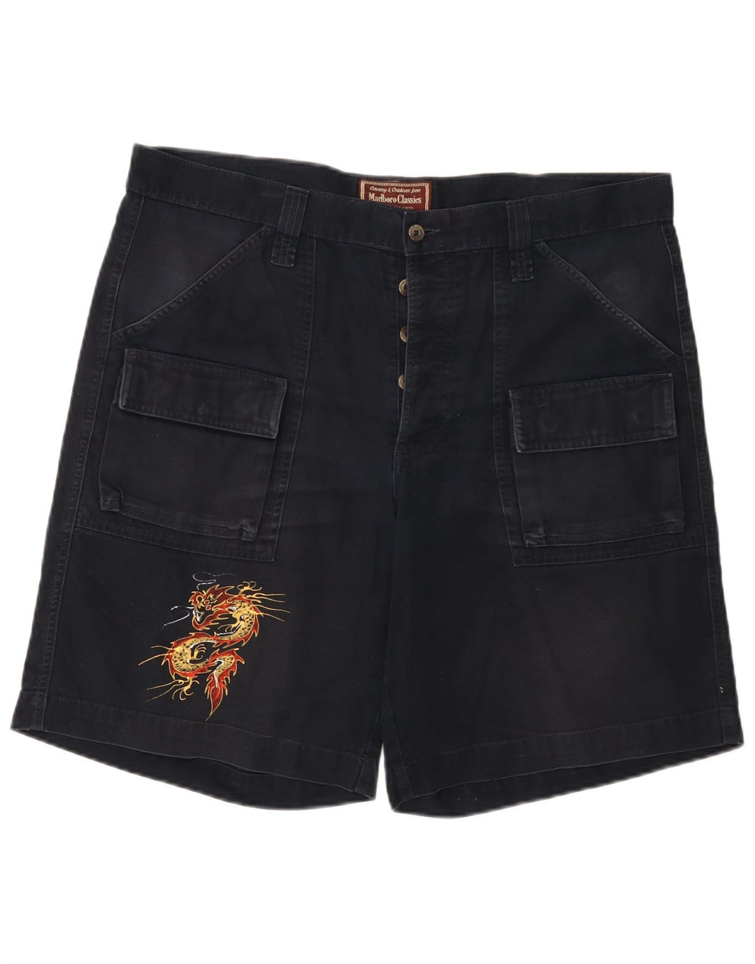 Shorts cargo masculino Marlboro Classics EU 56 3XL W40 algodão preto