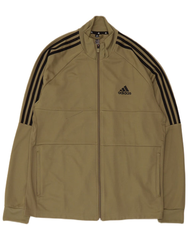 ADIDAS Mens Aeroready Tracksuit Top Jacket XL Cáqui Poliéster