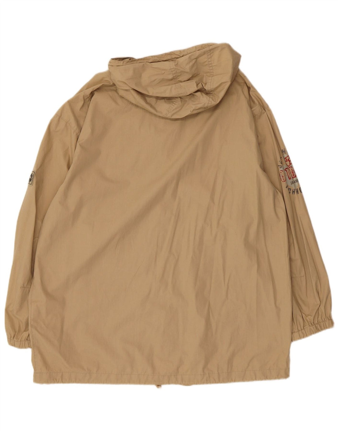 Jaqueta bomber masculina com capuz gráfico Jack Wolfskin Reino Unido 36/38 bege médio