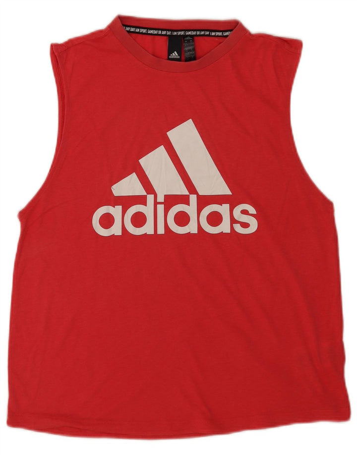 Adidas Womens Graphic Vest Top UK 8/10 Pequeno Poliéster Vermelho
