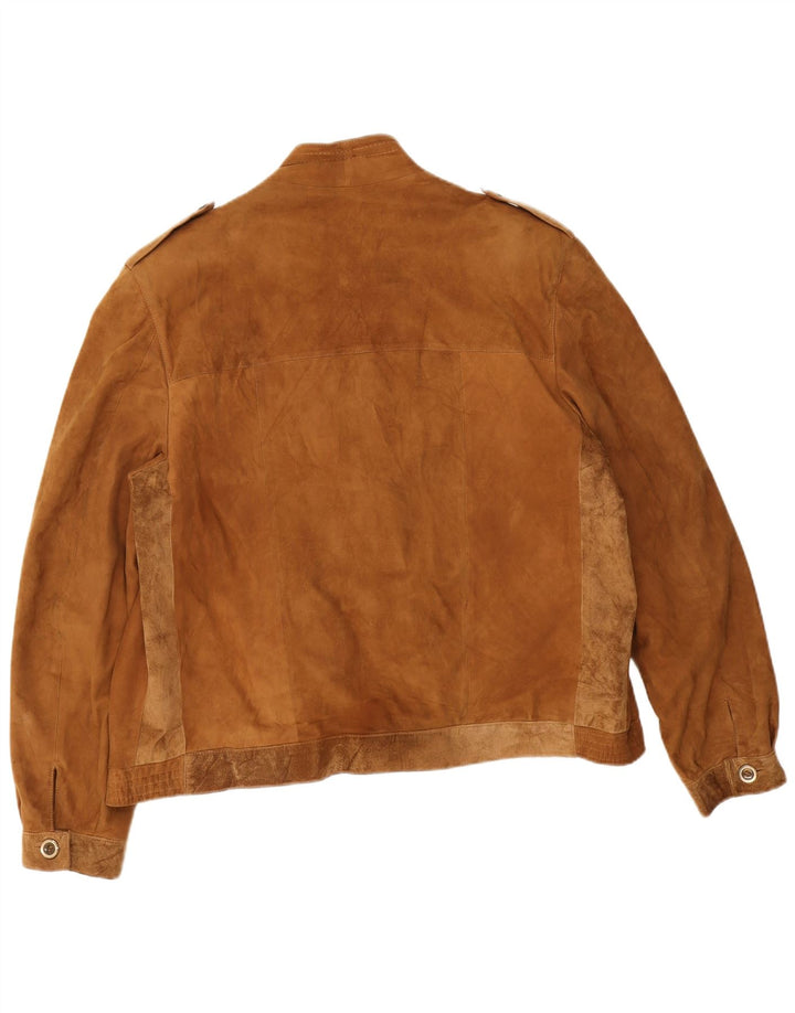 Jaqueta de camurça masculina vintage UK 42 XL marrom