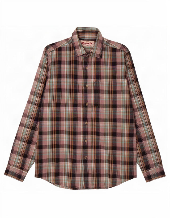 Wrangler Camisa masculina média de algodão xadrez multicolorido