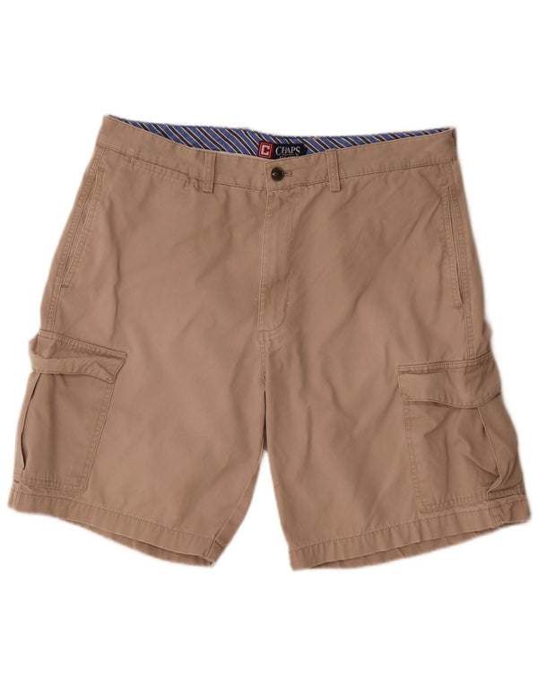 Shorts cargo masculino Chaps W36 grande algodão bege