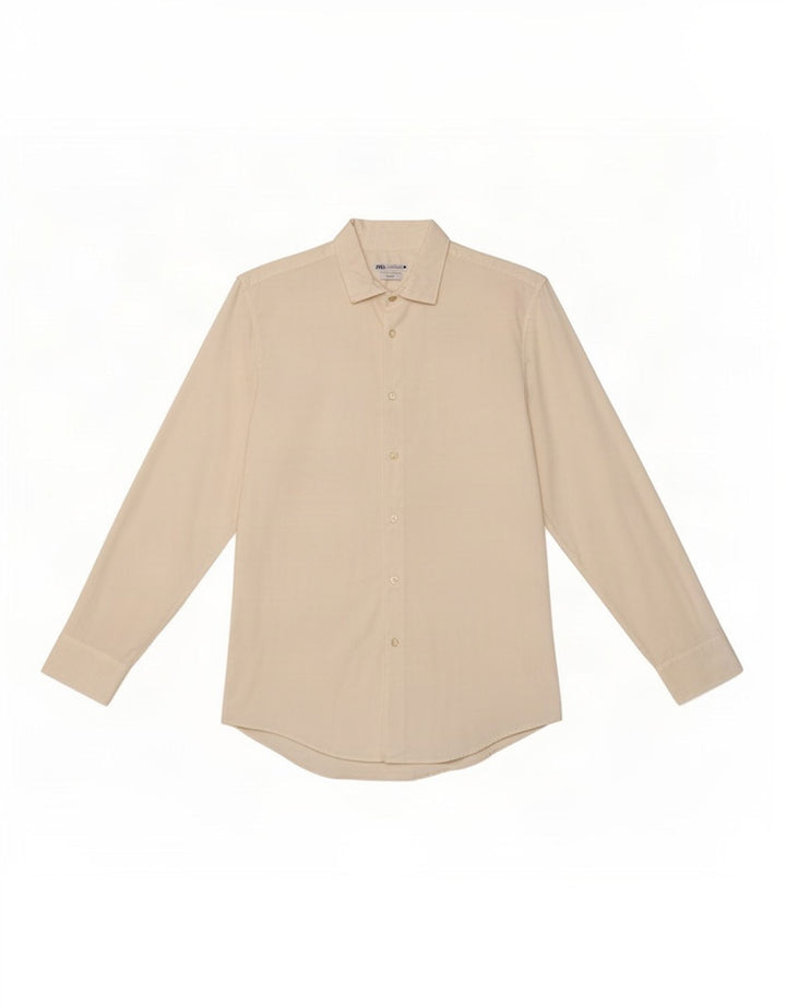 Zara Camisa masculina Slim Fit grande branca Lyocell