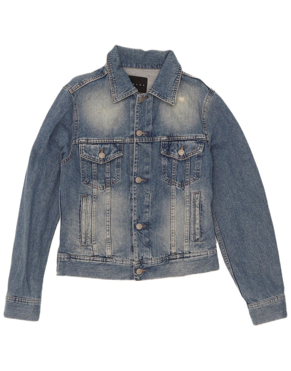 Jaqueta jeans masculina Sisley UK 36 pequeno algodão azul